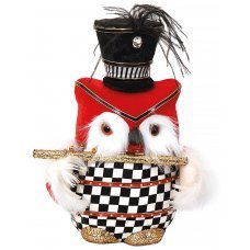 Χριστουγεννιάτικη Διακοσμητική Λούτρινη Κουκουβάγια με Φλογέρα (25cm)